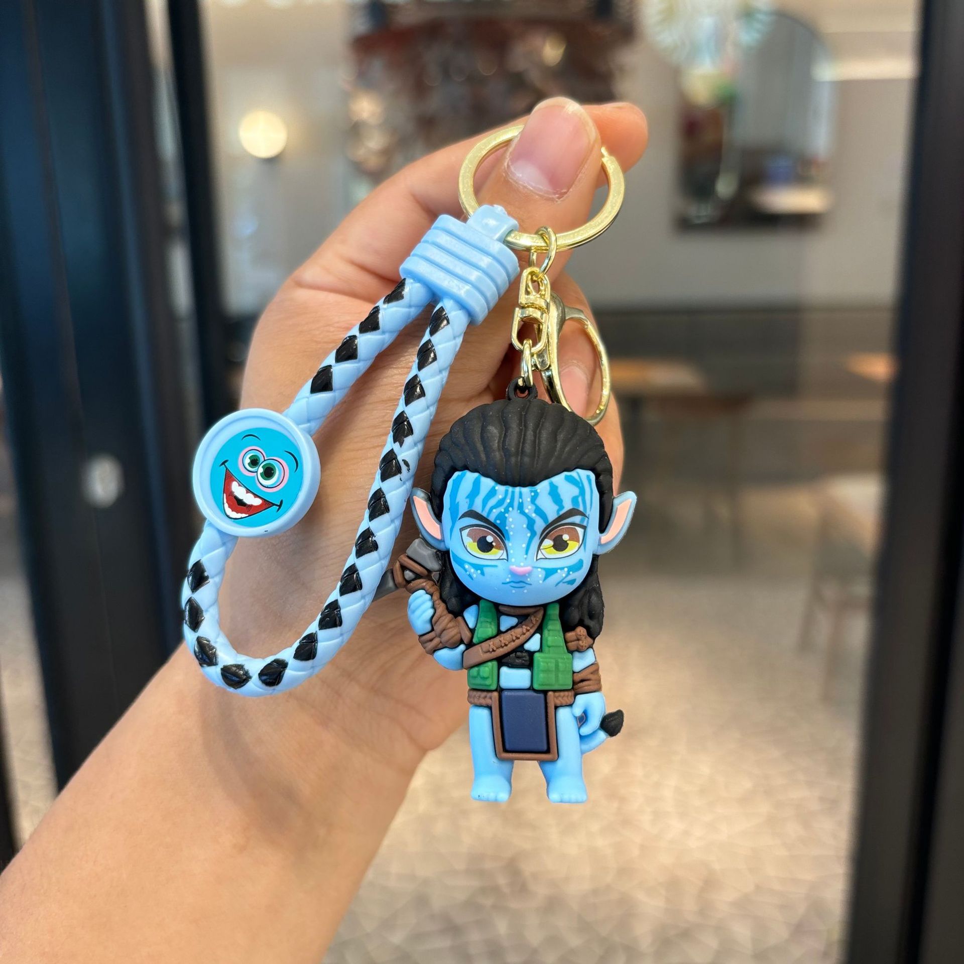 Creativo de dibujos animados avatar llavero de silicona tridimensional bolso de muñeca pareja colgante llavero de coche regalo