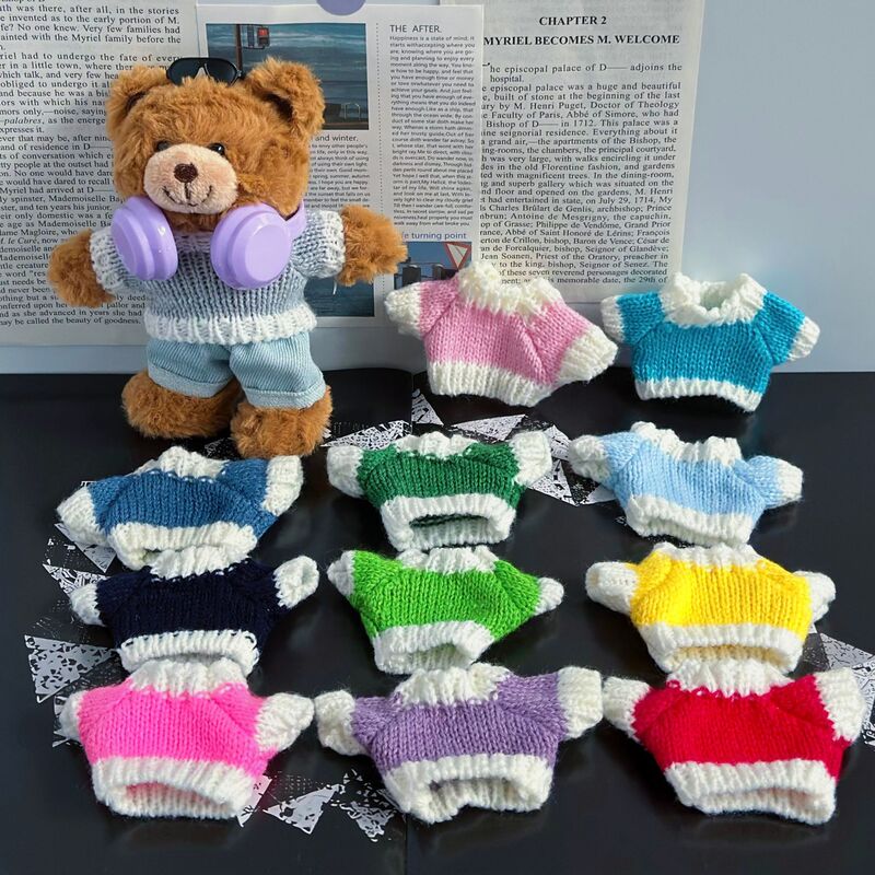 10cm New Doll Clothes, Mini Knitted Woolen Outfits, Accessories, Replacement Clothes for the Leader Dog Doll 10cm New Doll Clothes, Mini Knitted Woolen Outfits, Accessories, Replacement Clothes for the Leader Dog Doll