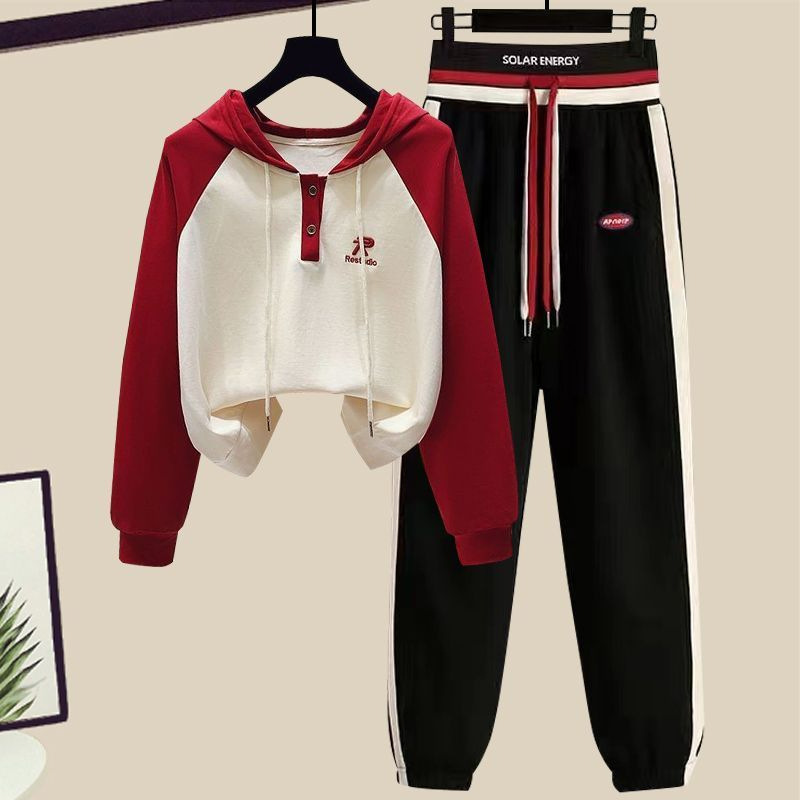 Women's Clothing Casual suit & archer & early spring sports suit 2024 spring and autumn new style age reducing drawstring sweatpants two piece suit_voghion.com
