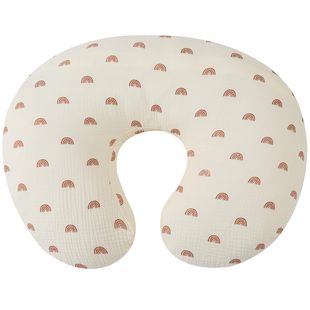 Amazon Hot Selling Gauze Cotton Baby Feeding Pillow Cover Stretch U-Shaped Breastfeeding Pillowcase Detachable Pillowcase Breastfeeding