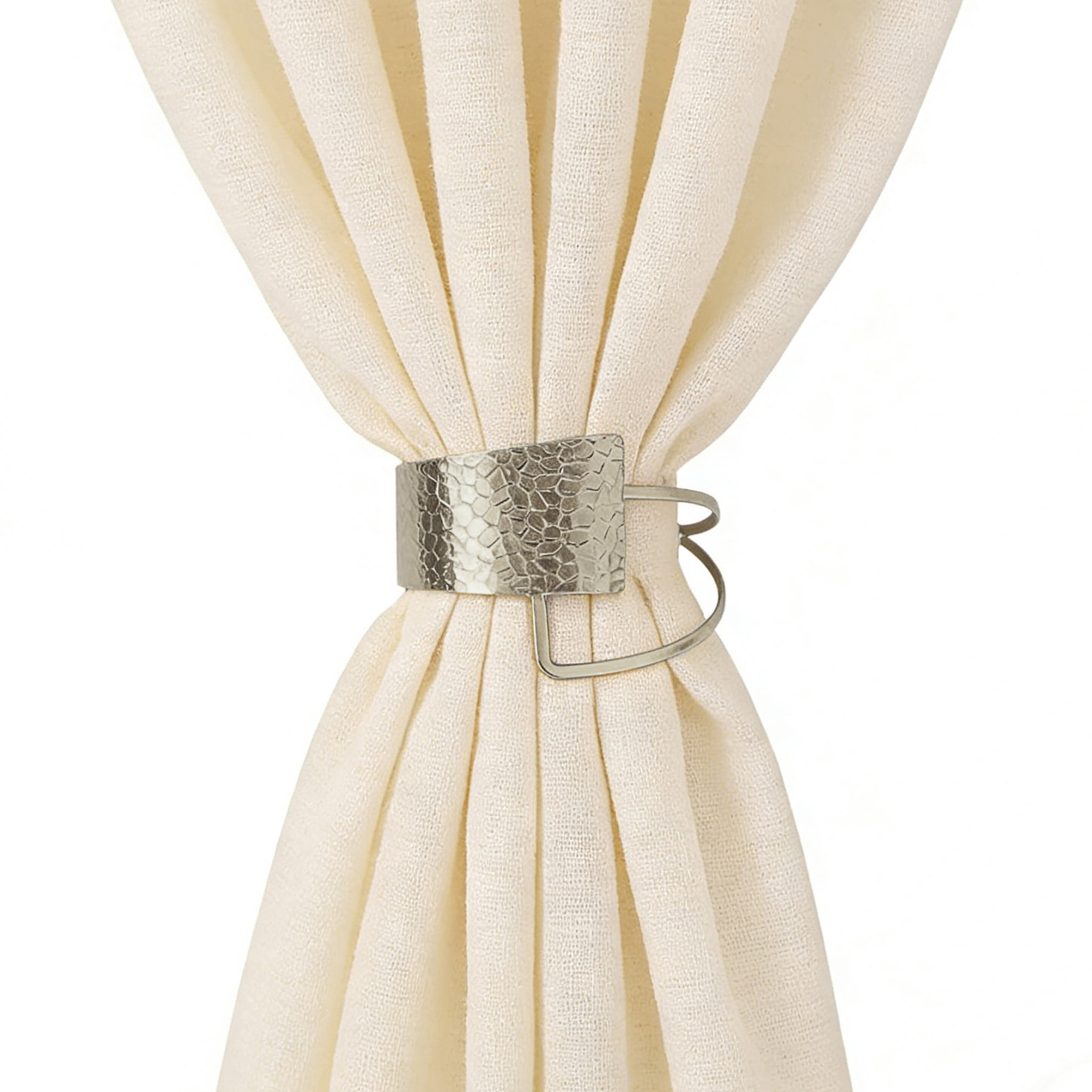 Boucle d'embrasse de rideau à motif martelé ajouré, style européen transfrontalier et américain sans perçage, modèle 2026_voghion.com