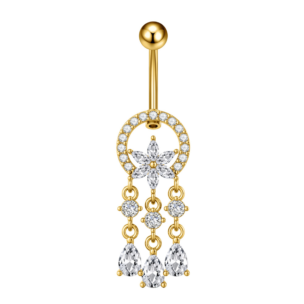 Nouveau piercing Cross-border R : Cœur, Cerise, Perle, Lune, Pentagramme, Zirconium, Papillon, Zircon, Acier inoxydable_voghion.com