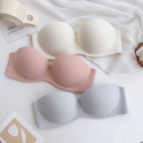 Strapless underwear for women with small breasts, push-up, non-slip, summer thin tube top, anti-exposed, beautiful back, seamless bra, no steel ring