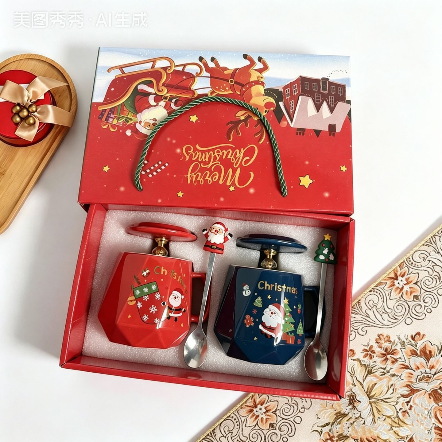 Blue tea cup, set