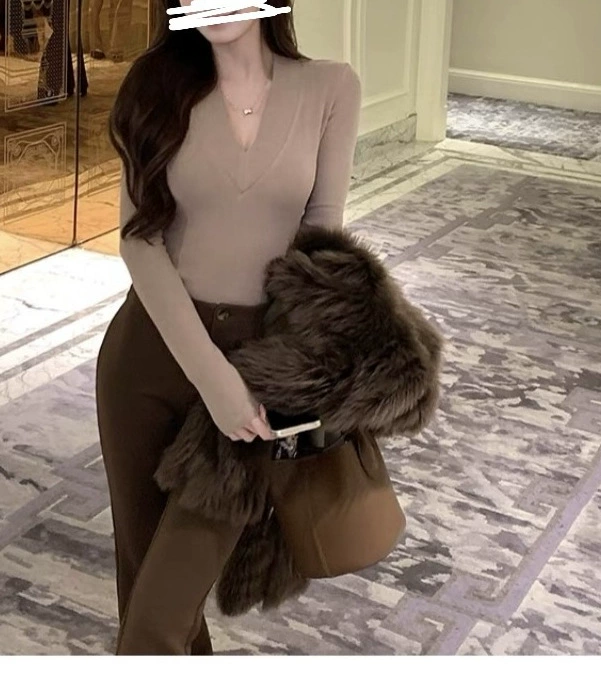 [Мус двухсторонний бархат] Осенняя и зимняя корейская текстурированная рубашка с длинными рукавами