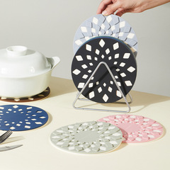 Home Kitchen Insulated Round Silicone Pot Mat Creative DIY Free Combination Table Cup Mat Heat Resistant Anti-Scald Bowl