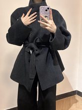 短款毛呢外套女小个子春夏感气质新款韩系立领呢子大衣潮