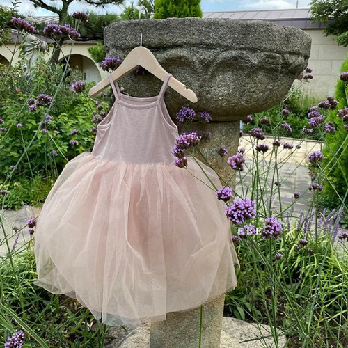 Children's Dance Skirt Baby Girl Ballet Skirt 2024 Summer Thin Girls Triangular Romper Suit Packing Mesh Skirt