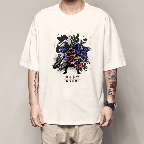 Men's Summer One Piece Print T-Shirt: Kozuki Oden Short-Sleeve Costume from Wano Country & Kaido Anime Merchandise