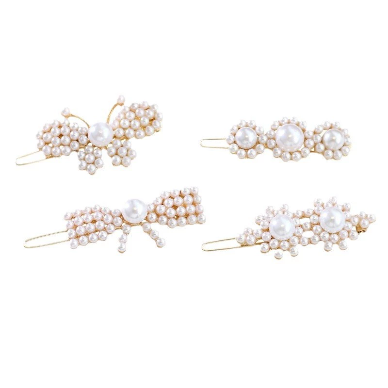 Hairpins from pearl, hair accessory, metal bangs with letters