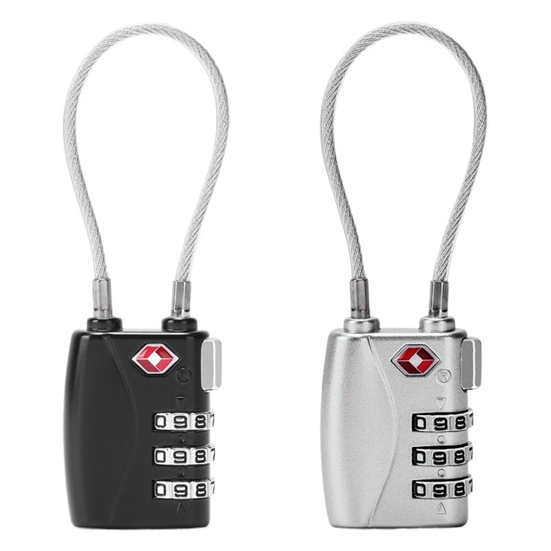 メーカー直販創意ワイヤーロープ税関ロックtsaバッグ旅行通関ロック携帯機械ロック印刷ロゴ