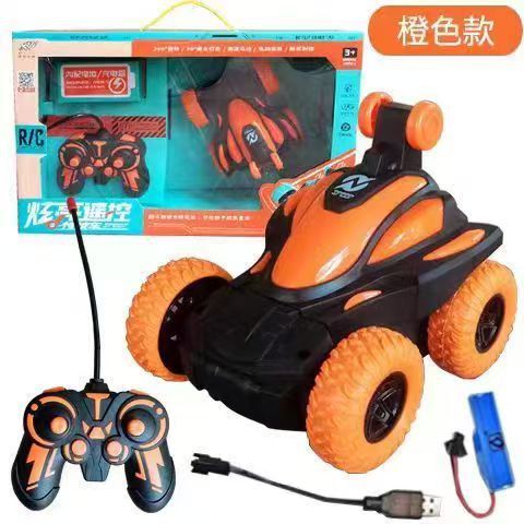 Children's 2025 New Electric Remote Control Car Popular Car Fall-Resistant Rolling and Rotating Car 360-Degree Rotating Stunt Car