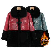 奶奶冬装外套中老年人唐装棉服女妈妈加绒加厚棉袄老太太保暖大衣