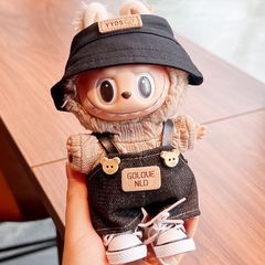 一二三代labubu娃衣衣服开口帽背带裤潮流休闲套装着替可穿