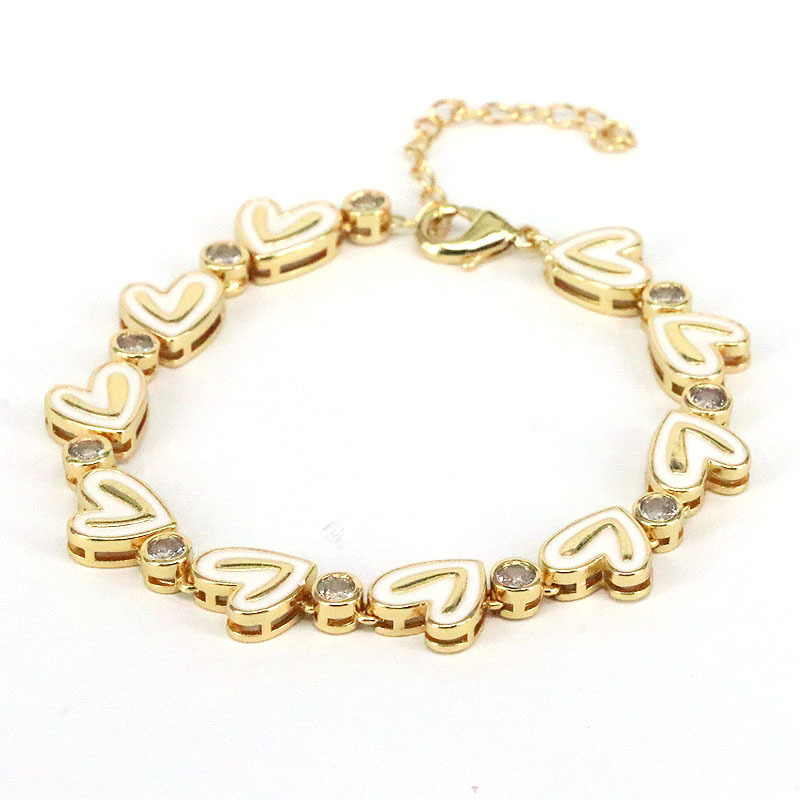 Fashion Heart Shape Copper Plating Zircon Bracelets display picture 3