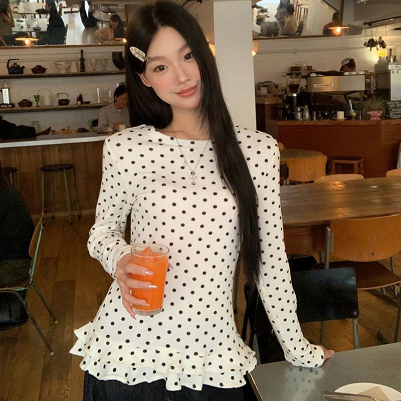 Autumn New Pure Desire Style Hot Girl Long-Sleeve T-Shirt for Women, Slim-Fit Versatile Inner Design Base Shirt Top