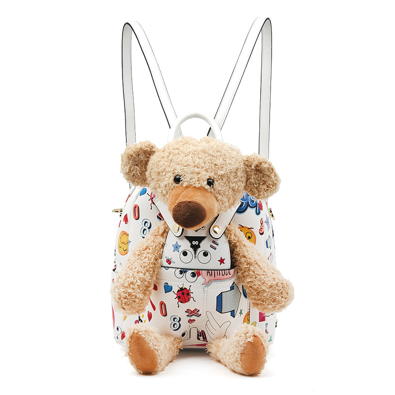 Damas mochila de hombro casuales caricatura encantadora mochila de estudiantes impresión de moda de diseño de viaje sensación de oso 2796 #