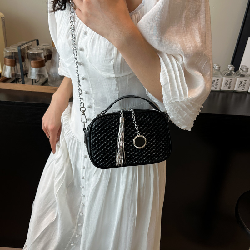 Bolso de cadena de textura transfronteriza 2025 verano nuevo bolso de hombro rombo de moda bolso de mensajero de mujer de estilo occidental