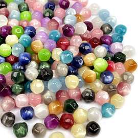10mm树脂珠渐变八角珠切面珠仿猫眼散珠异形珠diy手链项链配件