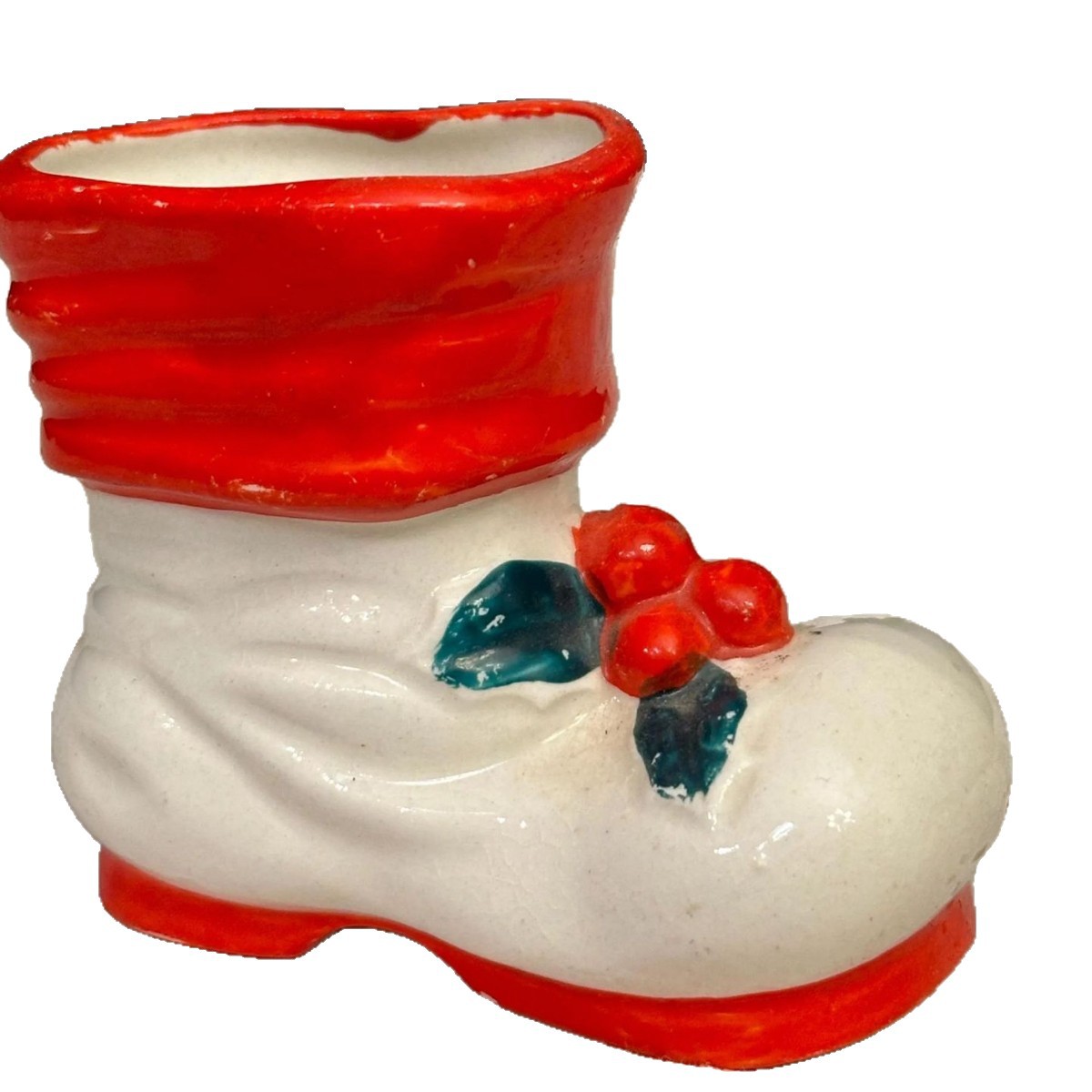 Qin Sheng botas de cerámica de Navidad de forma cerámica cereza cinta taza de Navidad adornos de regalo creativos encantadores