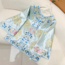 新中式重工刺绣唐装汉服女款复古贵气长袖国风盘扣开衫外套
