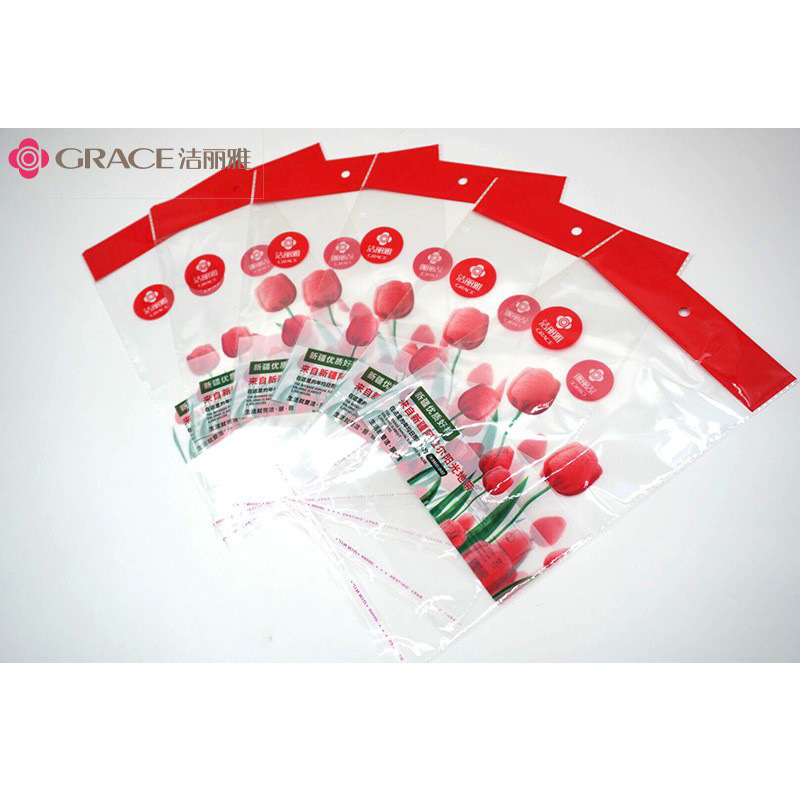 Jielia towel Tulip single bag transparent plastic towel packaging bag genuine factory direct wholesale