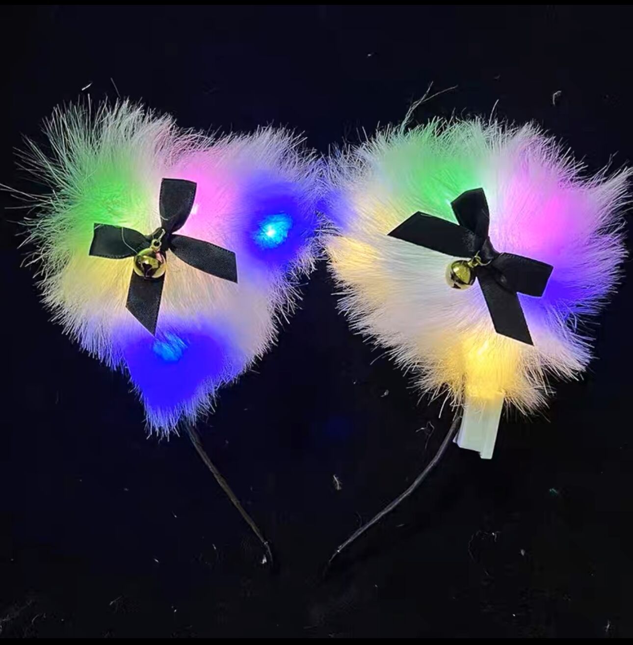 Brillante zorro orejas cinturón de cabello lámpara ángel cinturón de cabello super inmortal cinturón de cabello red rojo lindo gato orejas tocado plumas conejo