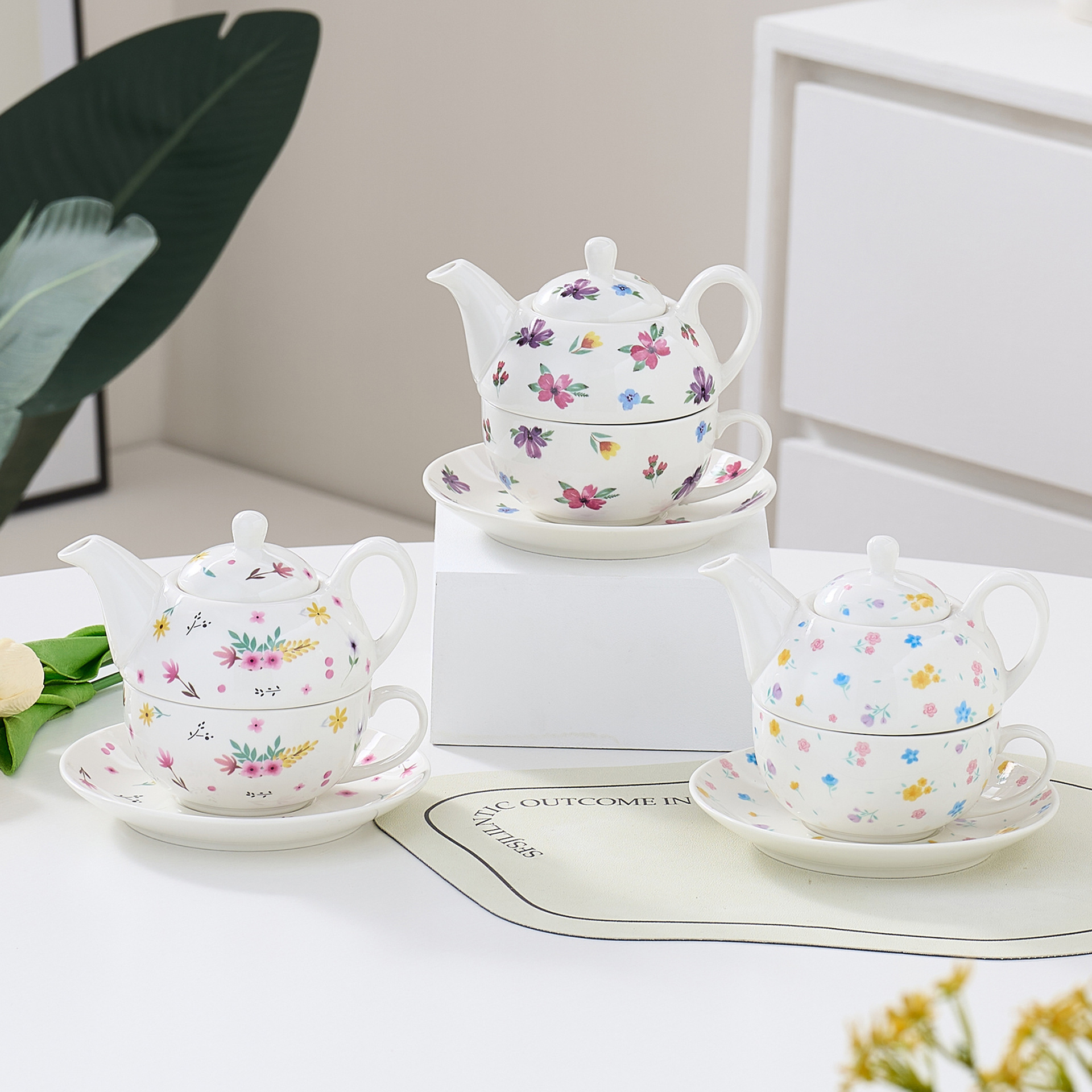 Juego de té de cerámica de oro transfronterizo