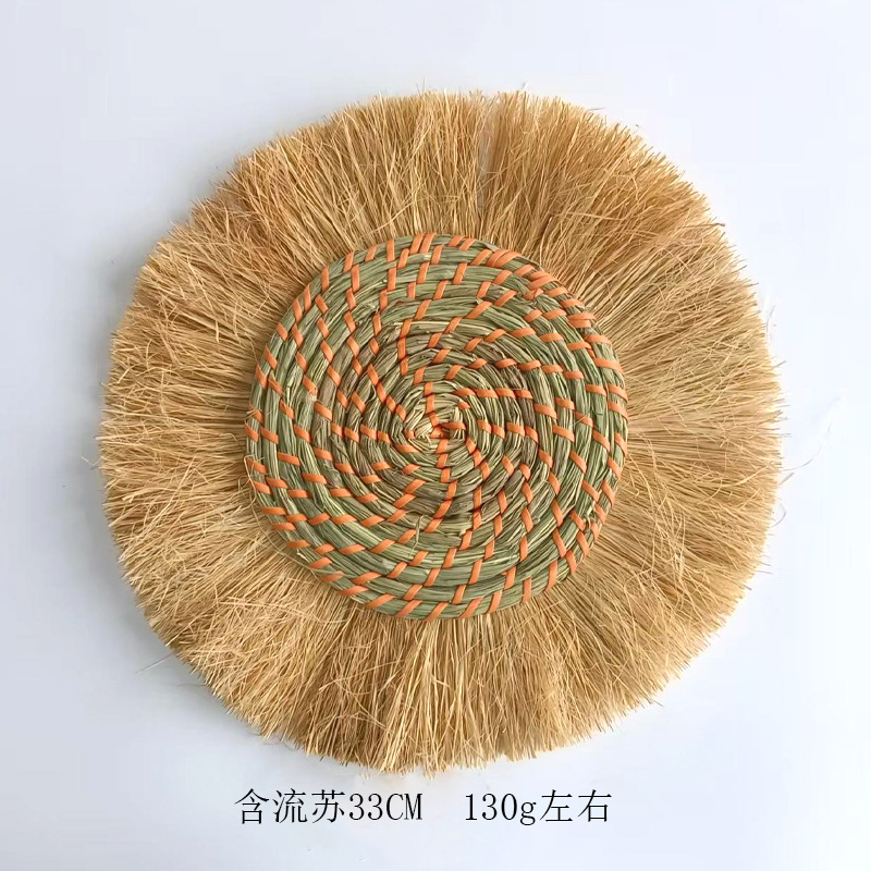 주황색 술이 달린 초가 매달린 장식품 33cm, 약 130g, 약 130g