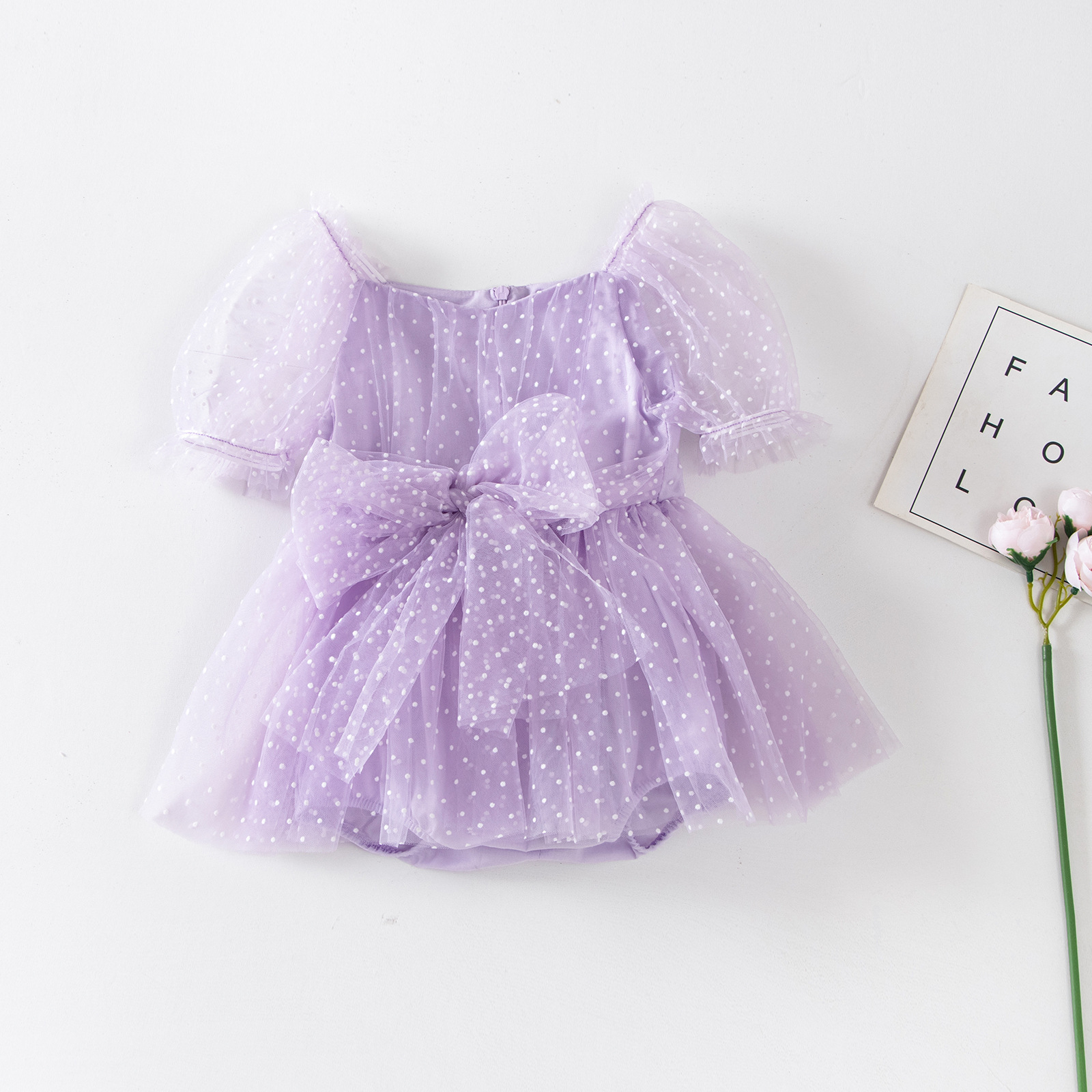 Mädchen Puffärmel Besticktes Festtagskleid Für Kleinkinder_voghion.com