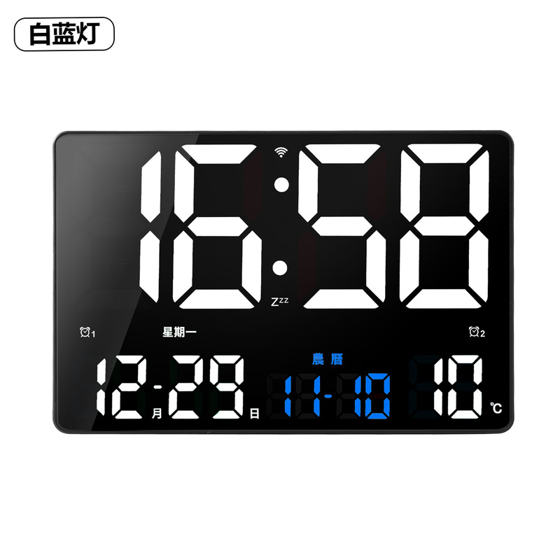 国内販売中国製 LED スマート目覚まし時計 12inch 大画面電子時計 GPS 自動時刻シンプルなリビングルームの壁時計|undefined