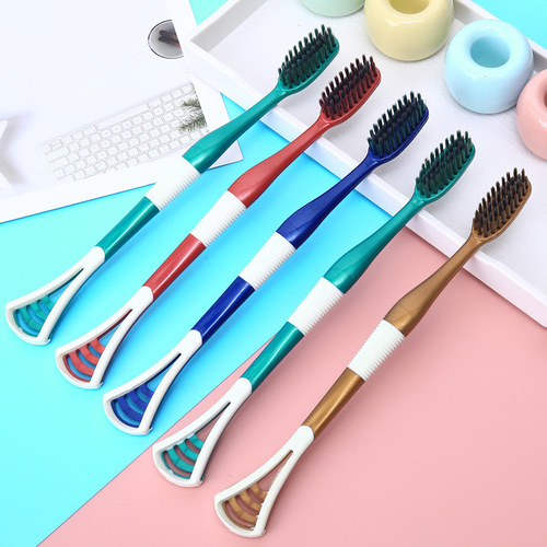 8 barrels of adult soft-bristled toothbrushes, household cleaners, tongue coating removal, bad breath, tongue scraping toothbrushes, wholesale price