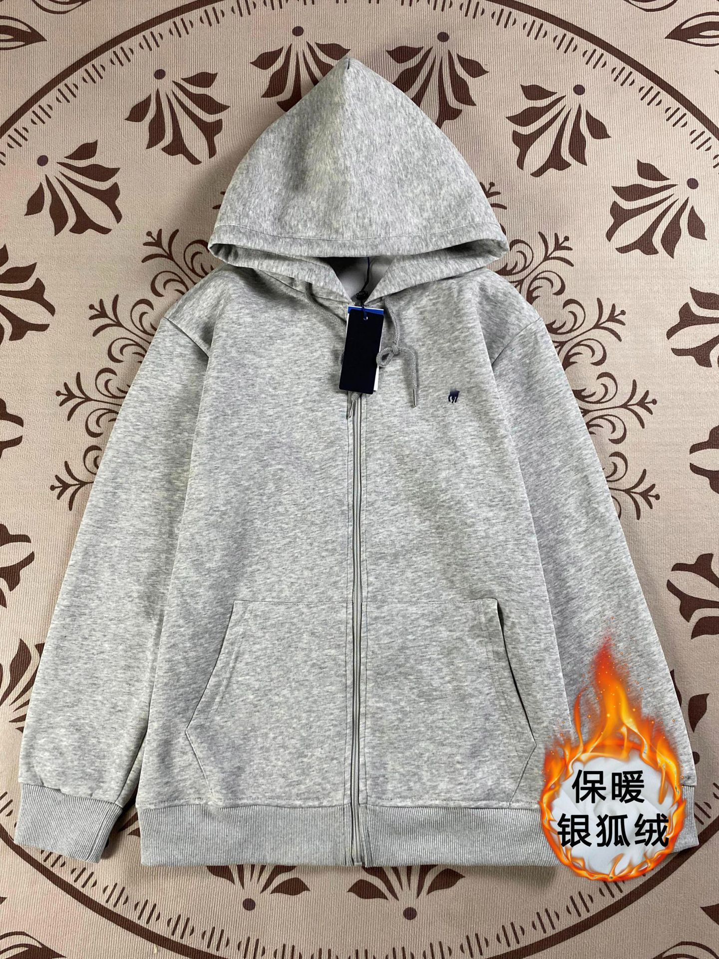 오픈 가슴 지퍼 2263----벨벳 그레이