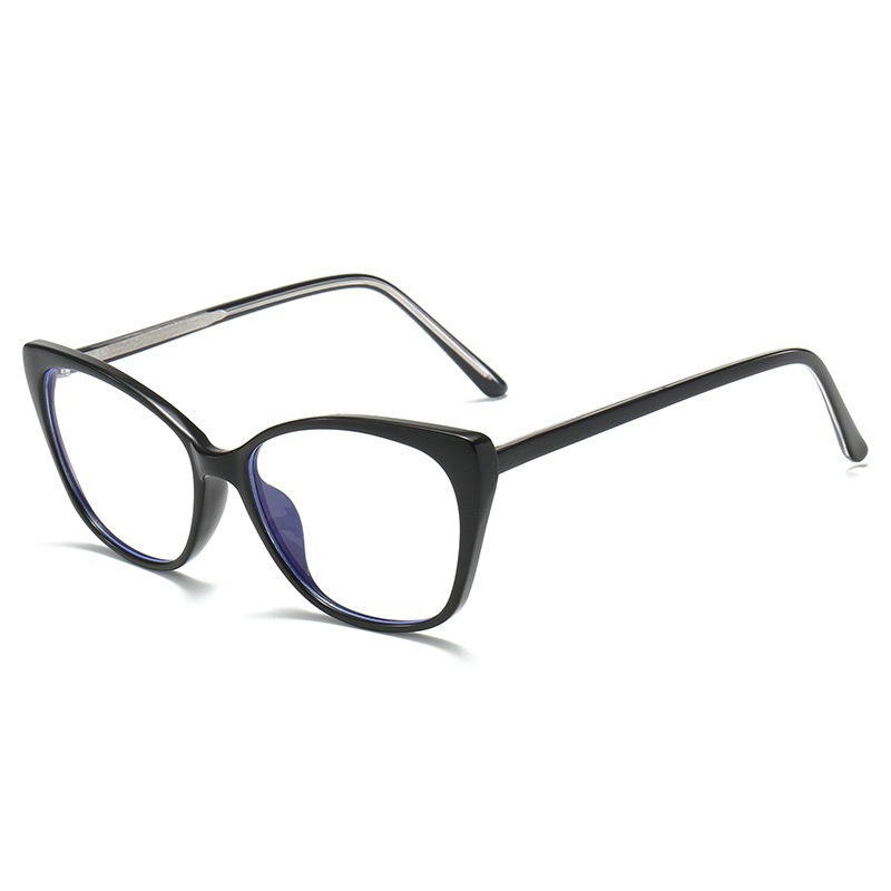 Retro gradiente retrógrado marco de ojos de gato simple protección de la cara de luz azul espejo de luz plana mejora de la cara pequeña grado de uso de gafas miopía