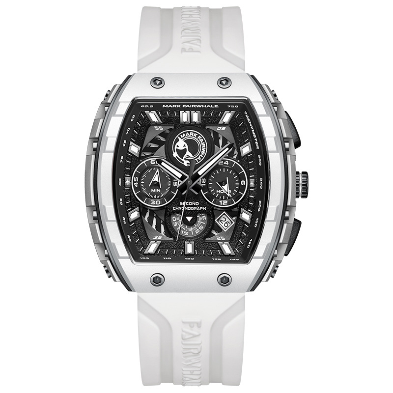 Mark Huafei Brand Watch Men's Multi-functional Timekeeping Quartz Watch Wholesale Barrel-shaped Leisure Sports Watch