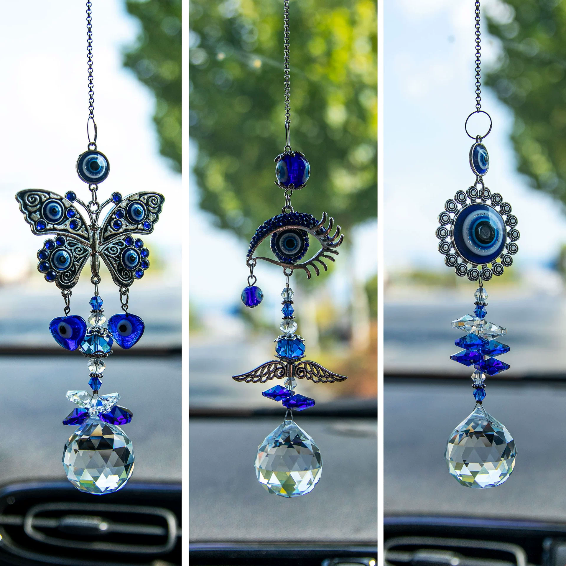 Elegant Style Elegant Devil's Eye Butterfly Crystal Crystal Pendant Artificial Decorations