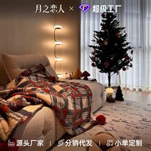 圣诞格纹羊卷妮毛毯双面球球盖毯英伦复古毯子柔软秋冬加厚沙发毯