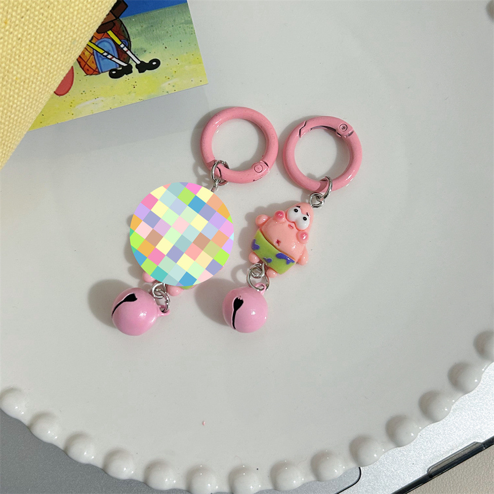 Nuevas campanas SpongeBob Pie Big Star Keychain adornos colgantes de dibujos animados accesorios mochilas chicas regalos amiga