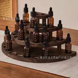 实木分装瓶收纳架桌面精油收纳盒展示架陈列四层阶梯架置物架摆台