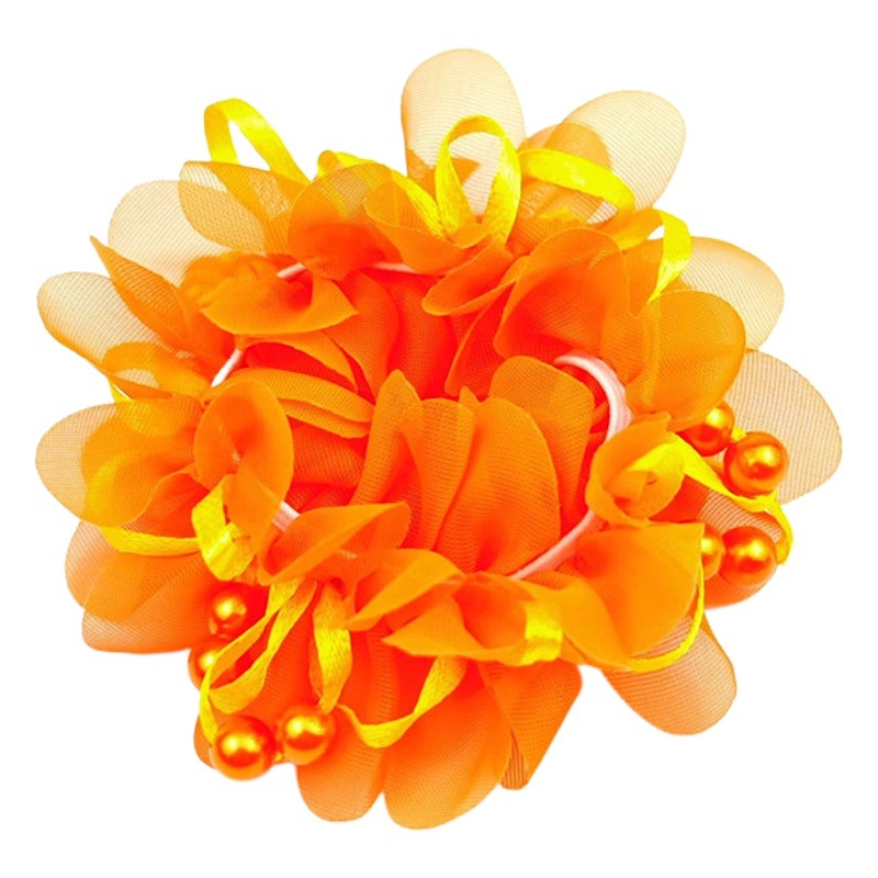 Children's Head Flower Festival Performance Ball Hair Ring Female Princess Headdress Rubber Band Flower Bud Stage Performance Wrist Flower