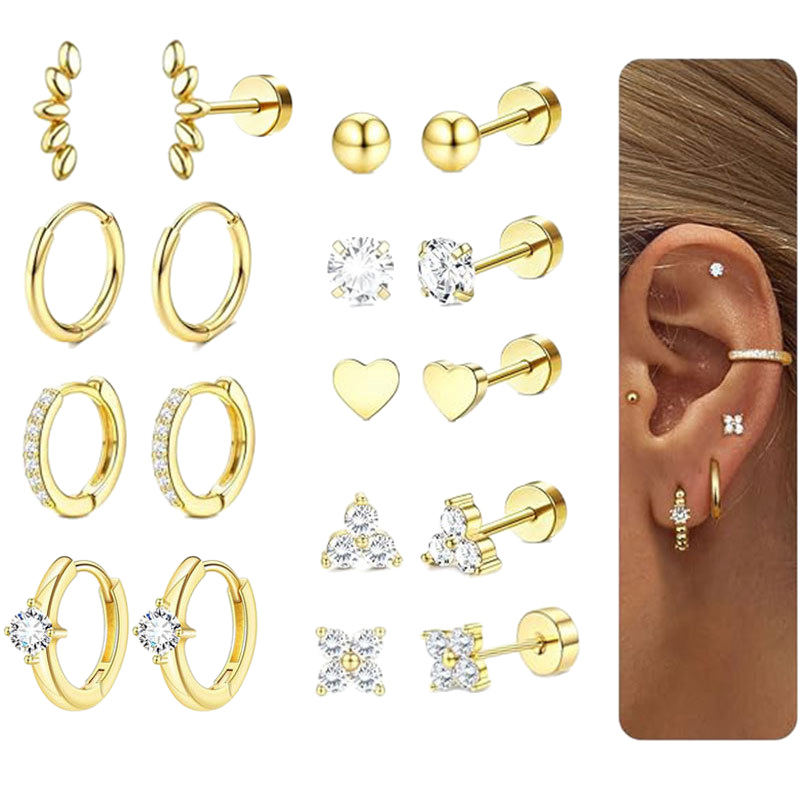 Silver pointed spike labret stud material detail