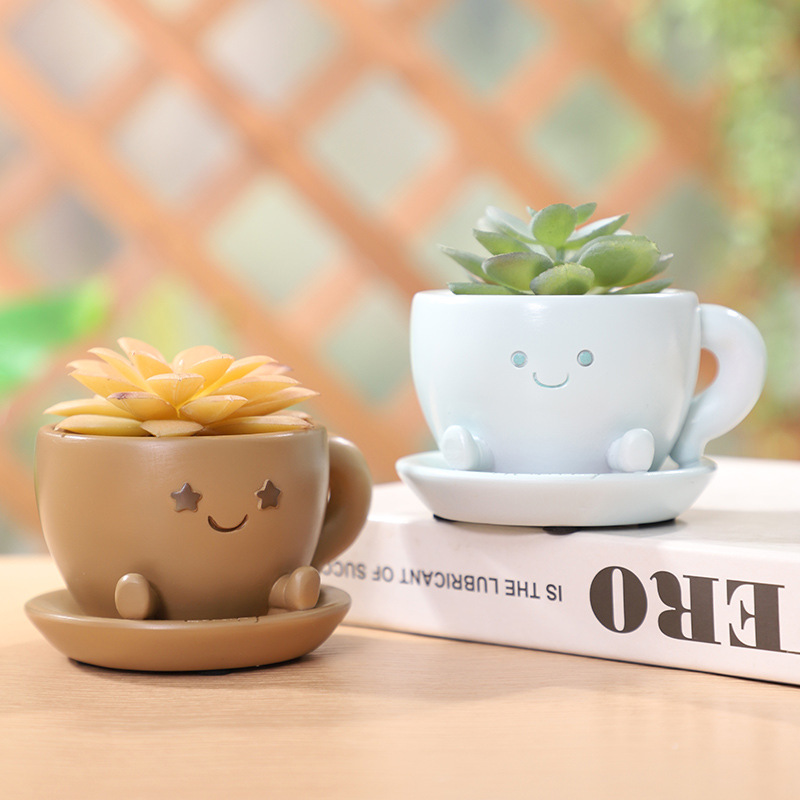 Chậu Cây Resin Chậu cây mọng nước resin sáng tạo, chậu mini trang trí ban công, bàn làm việc và tiểu cảnh (RG-198)