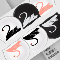 廠家直銷防水不勒頭成人游泳帽高彈舒適女士泳帽硅膠防水護耳帽子