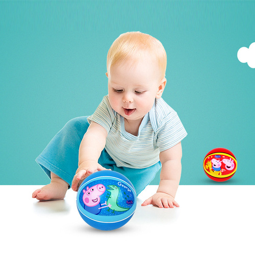Haha ball, piggy ball, Peppa Pig basketball, children's football, 1-3-6 years old baby hand-caught racket and ball toy
