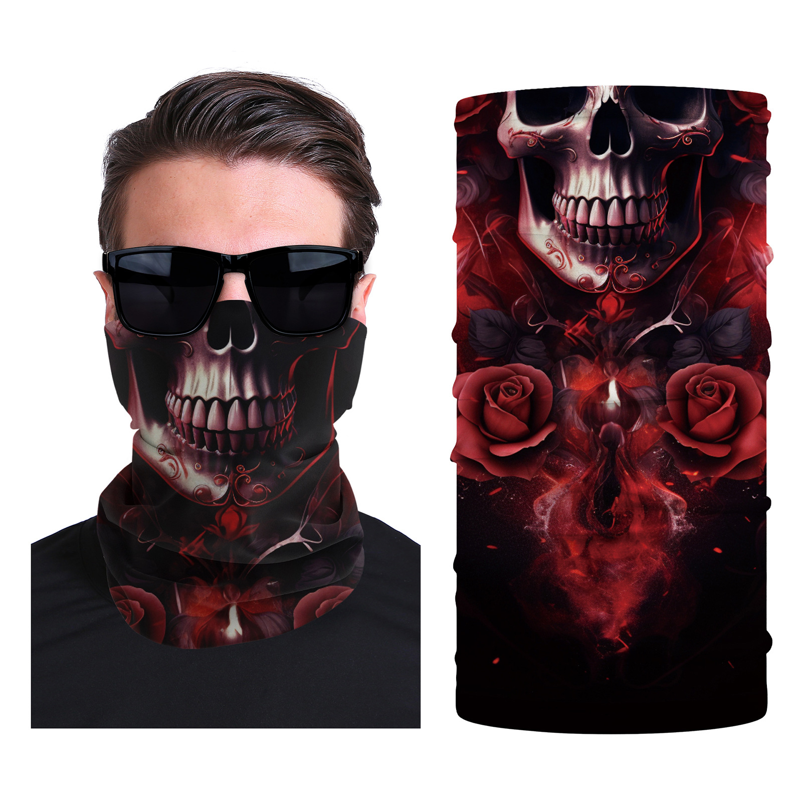 Xun hui transfronterizo media cara cráneo bufanda mágica sombrilla de viaje al aire libre máscara de equitación cuello de protección uv