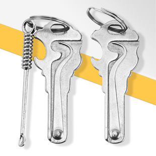 Portable Stainless Steel Folding Toothpick, Bottle Opener, Metal Toothpick, Portable Tooth Cleaning Tool Storage