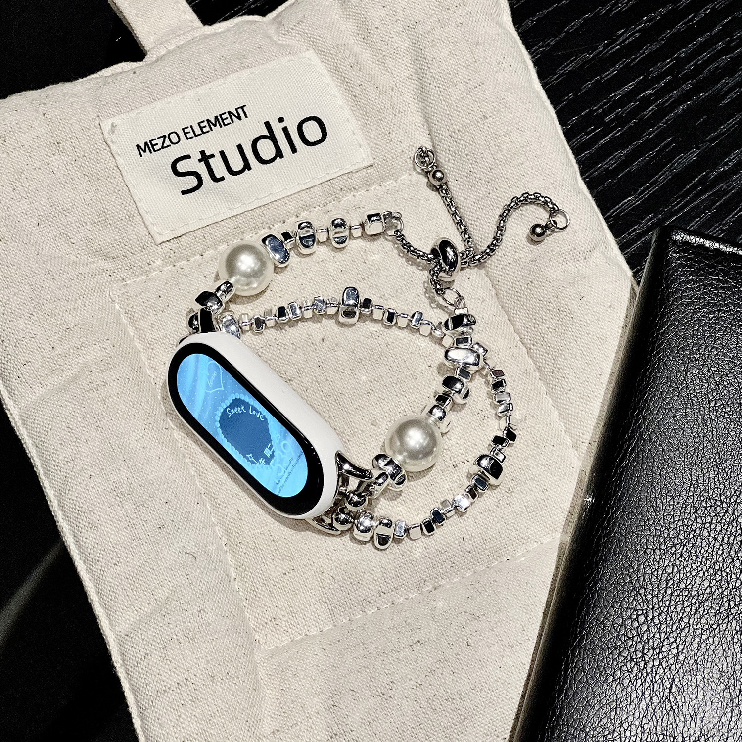 Broken Silver Pearl Suitable for Xiaomi Mi Band 10 Strap 9/8 Metal 7/Nfc High-End Accessible Luxury High-Value Watch Chain