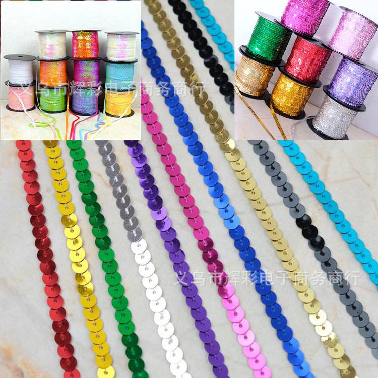 6mm sequin strip bead connection ribbon clothing lace accessories Crafts decorative edge a roll of 90 meters