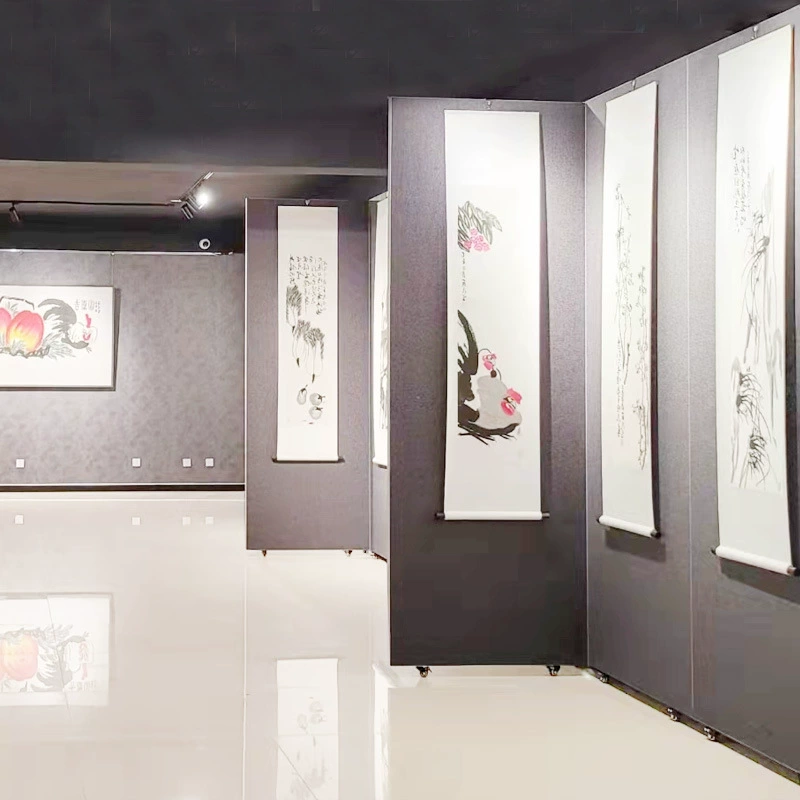 Mobile seamless calligraphy and painting exhibition board propaganda partition background panel art museum of the art museum stick linen art exhibition wall screen