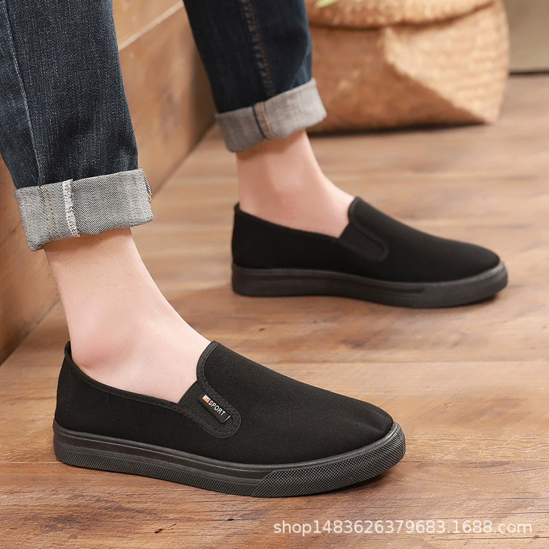 Тканевая обувь Old Beijing, мужская летняя сетчатая обувь, дышащая повседневная обувь, универсальная ленивая обувь без шнуровки, Мужская парусиновая обувь